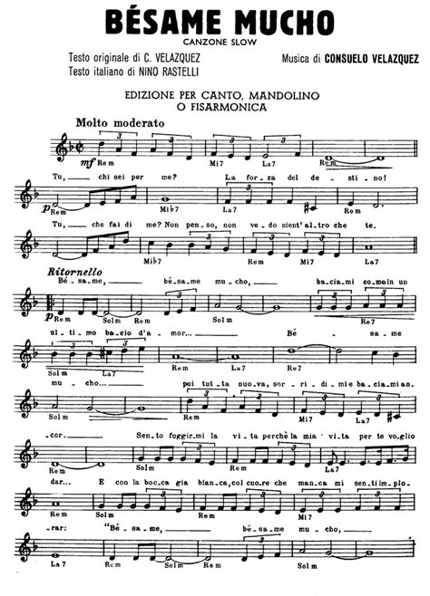 Bèsame mucho - The iconic phrase "bésame mucho" in the opening of every stanza translates to "kiss me a lot," and the very reason behind this desire lies in the singer's fears for the impending separation from their beloved, perhaps forever. So it's not surprising that the first wave of the song's popularity came in the early 1940s …